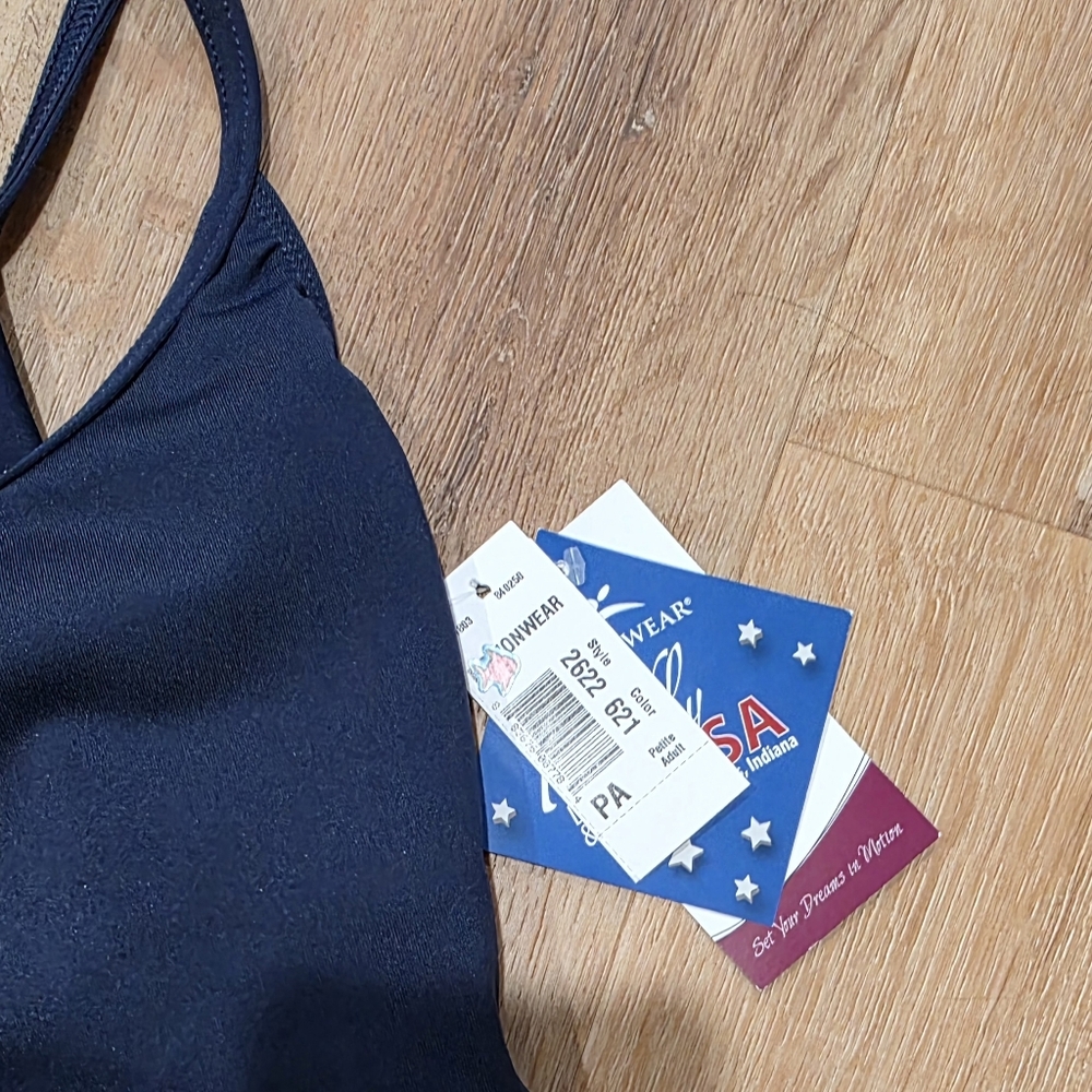 Motionwear Navy Blue Leotard - Petite (076) - Picture 2 of 3